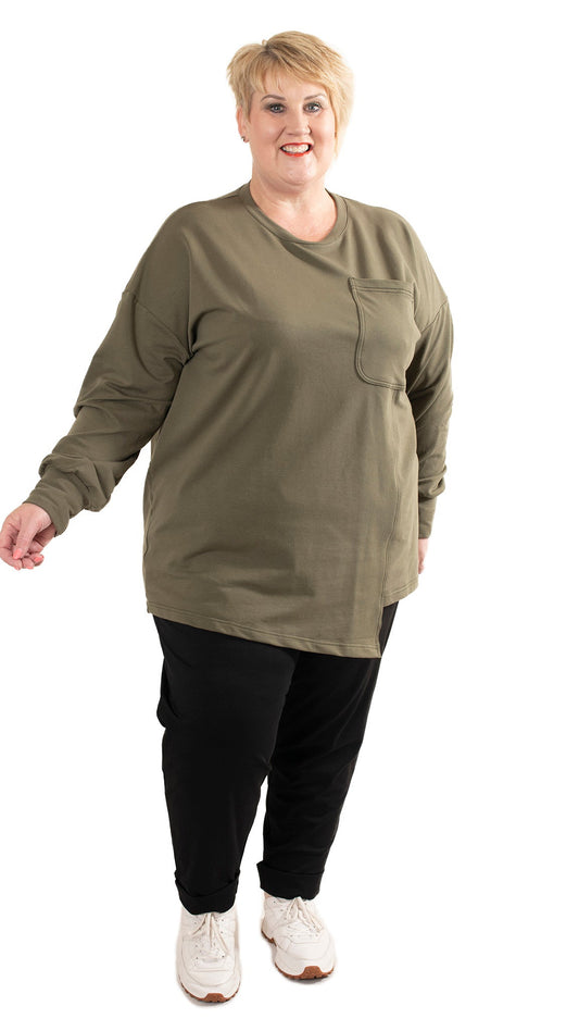 Patch Pocket Sweat - Khaki