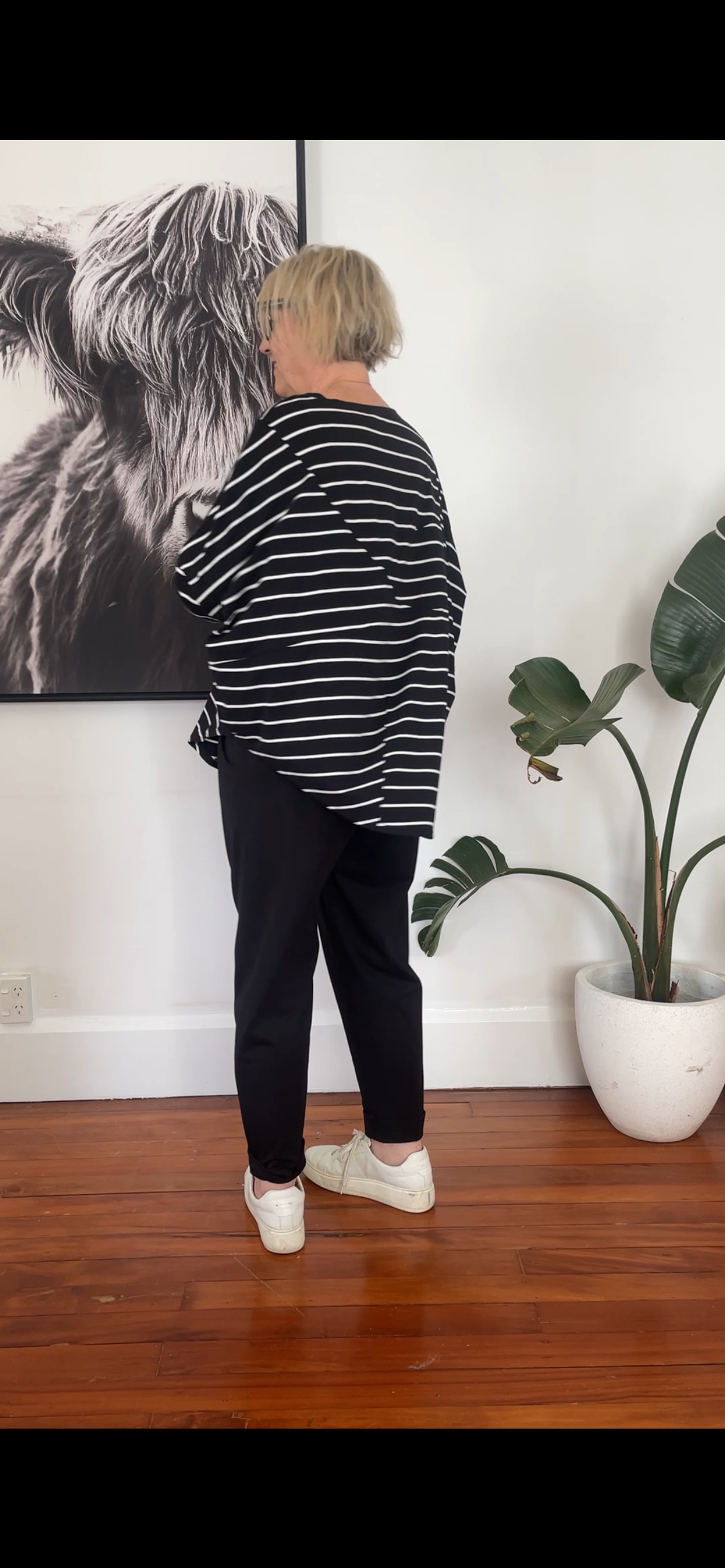 Dart top - Black stripe