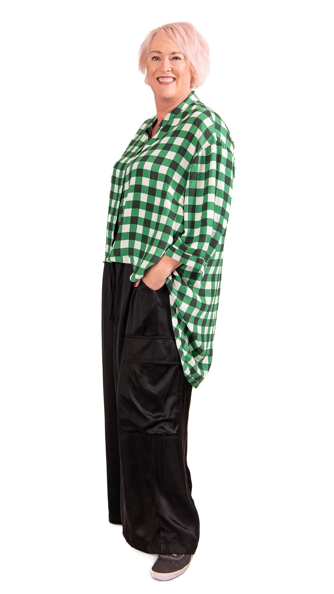 venice shirt - green gingham