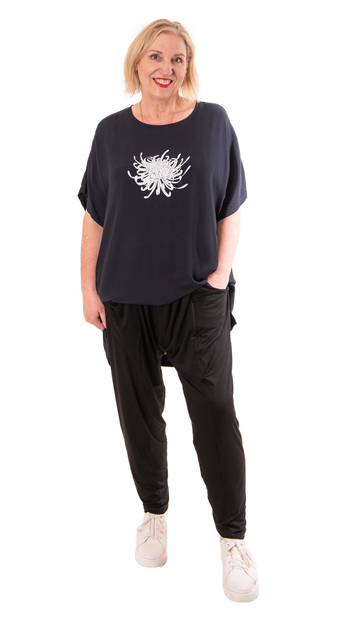 fluid top navy - chrysanthemum