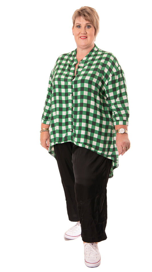 venice shirt - green gingham