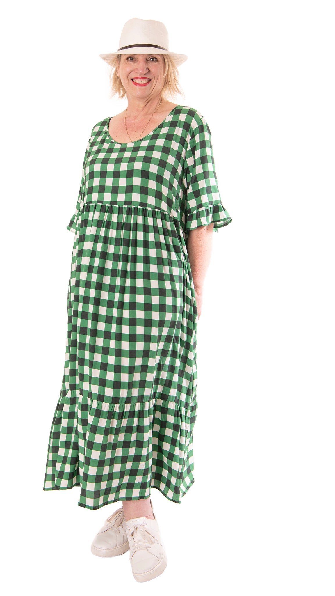 lilah dress - green gingham