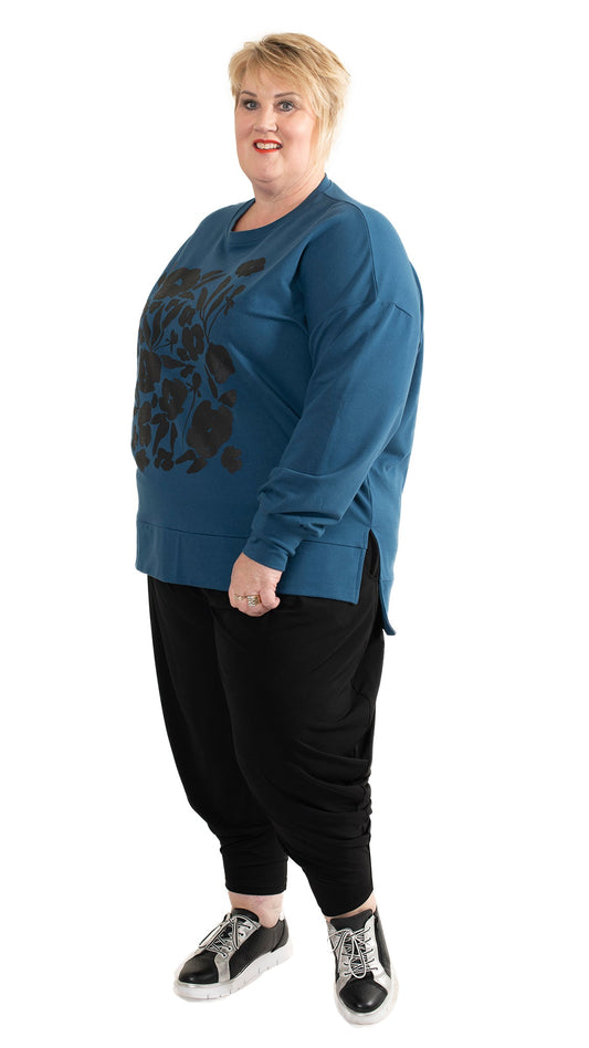 Storm sweat Blue - Square floral