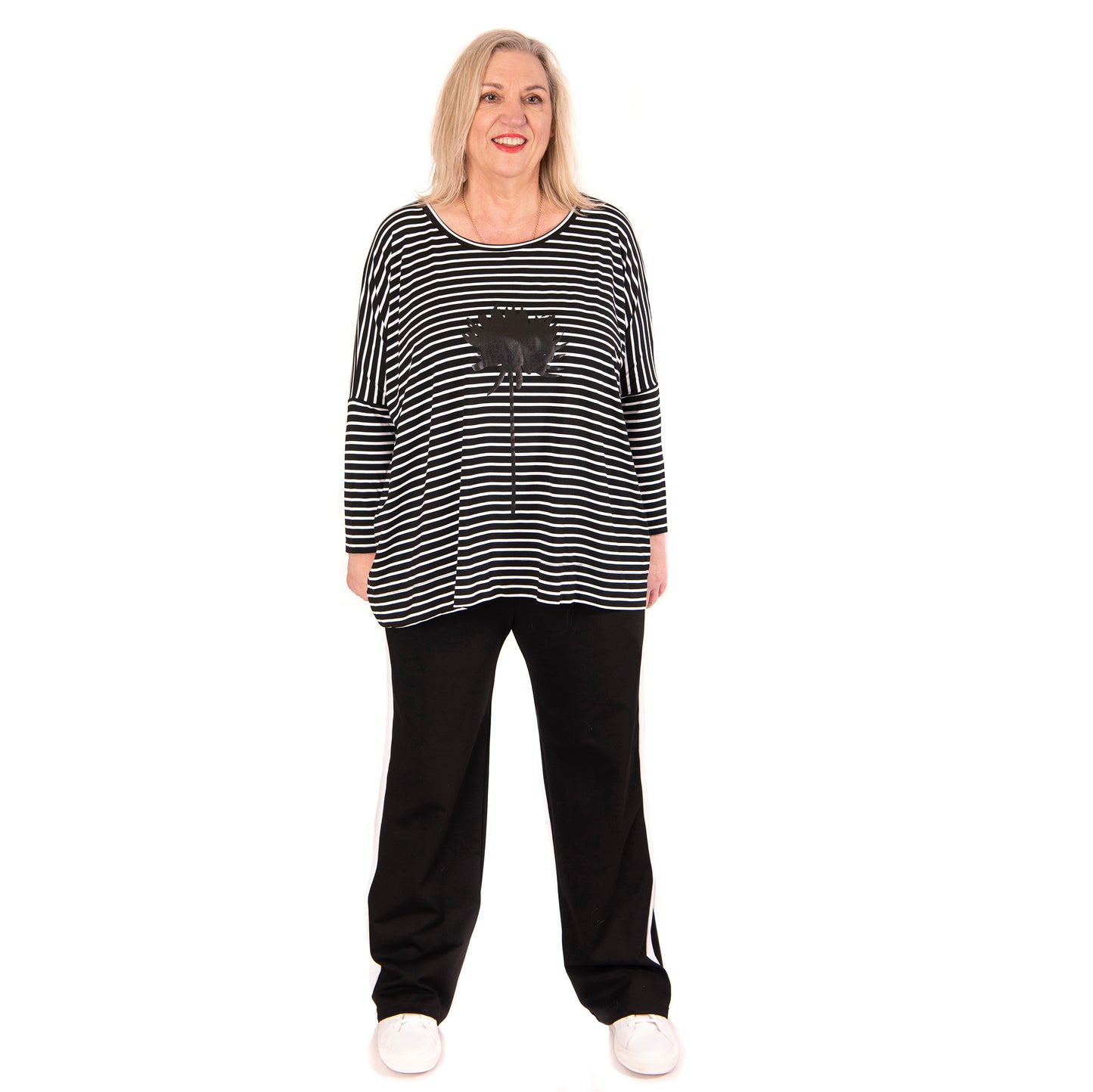 square top stripe - dahlia