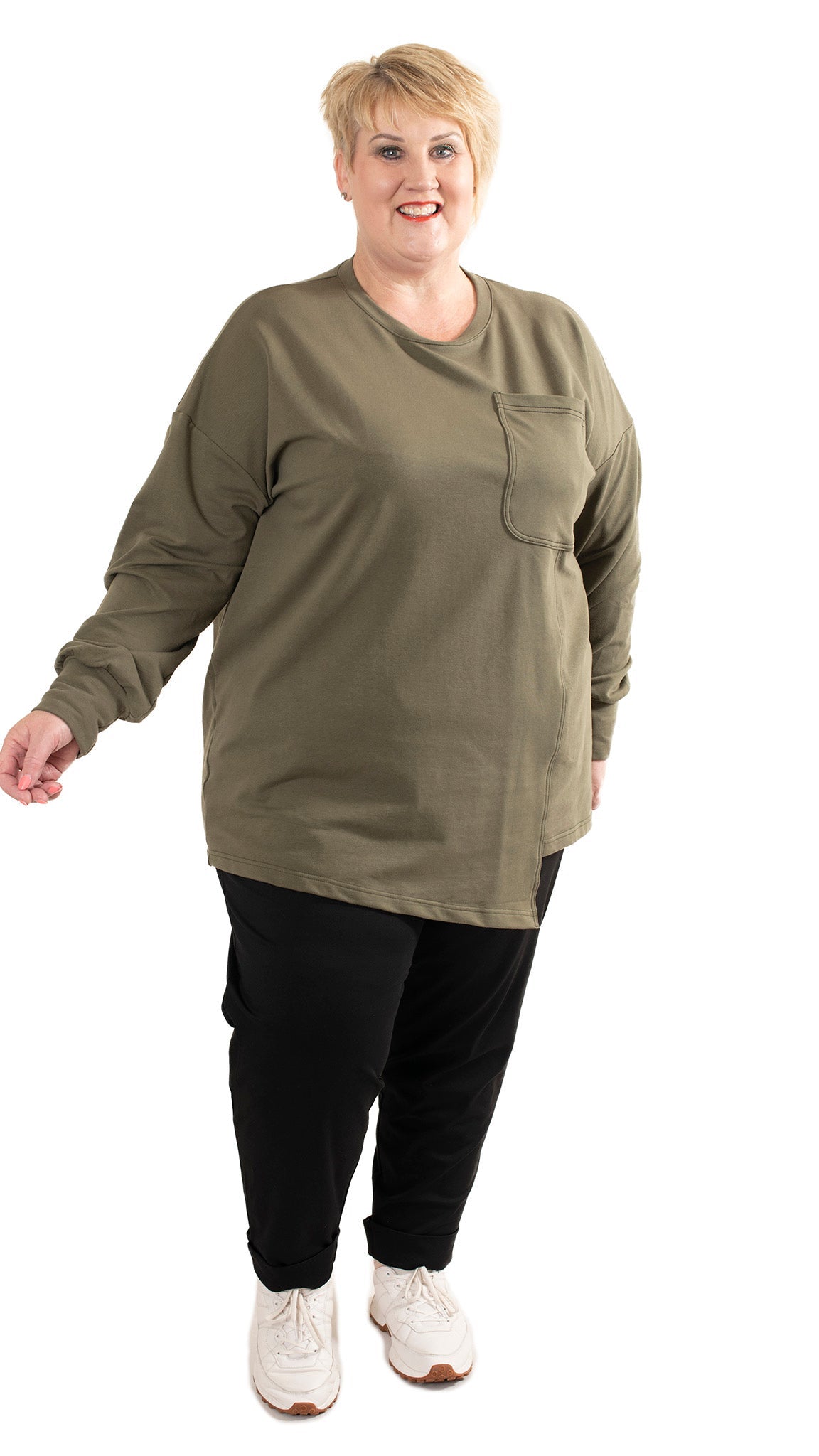 Patch Pocket Sweat - Khaki