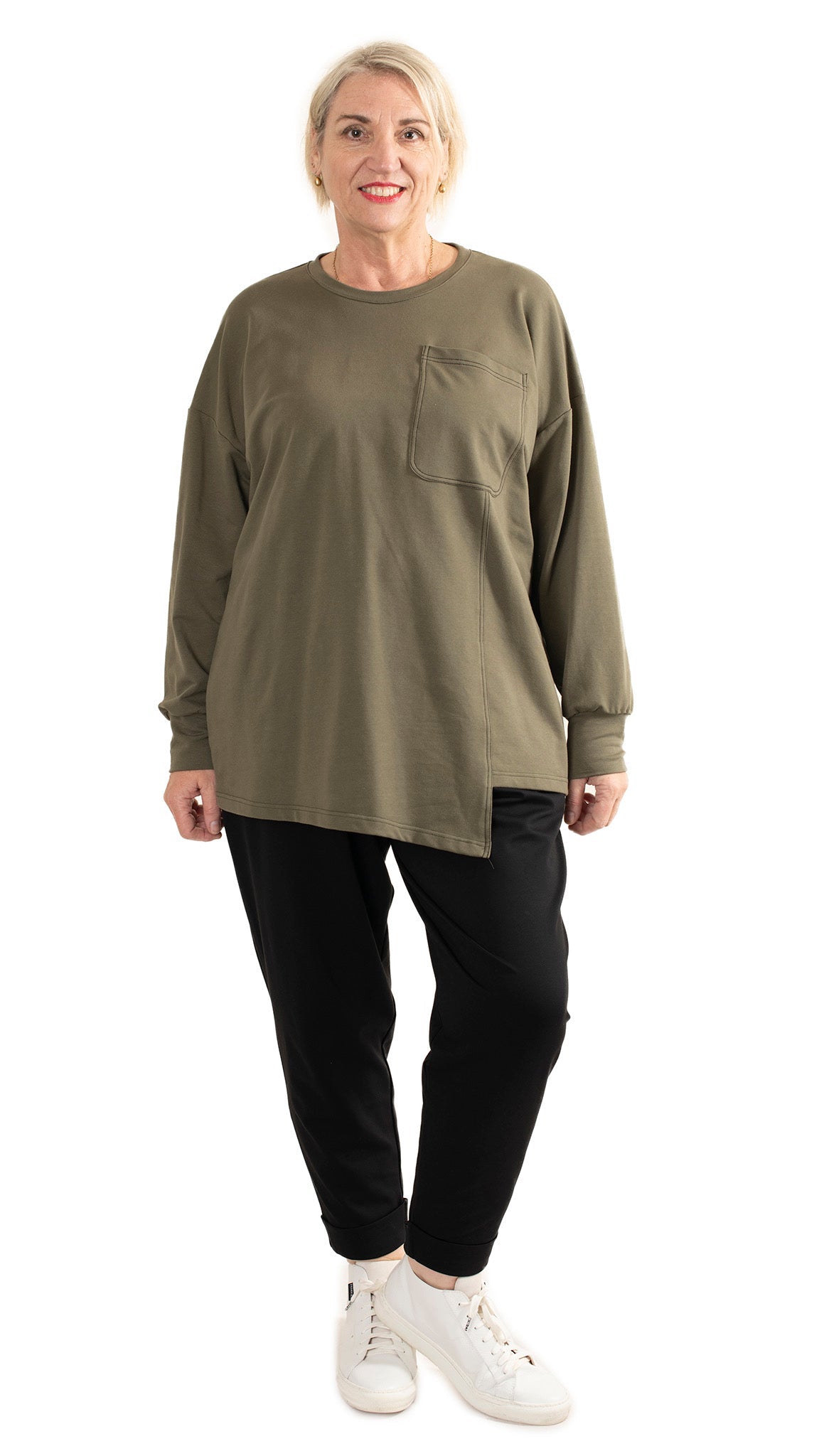 Patch Pocket Sweat - Khaki