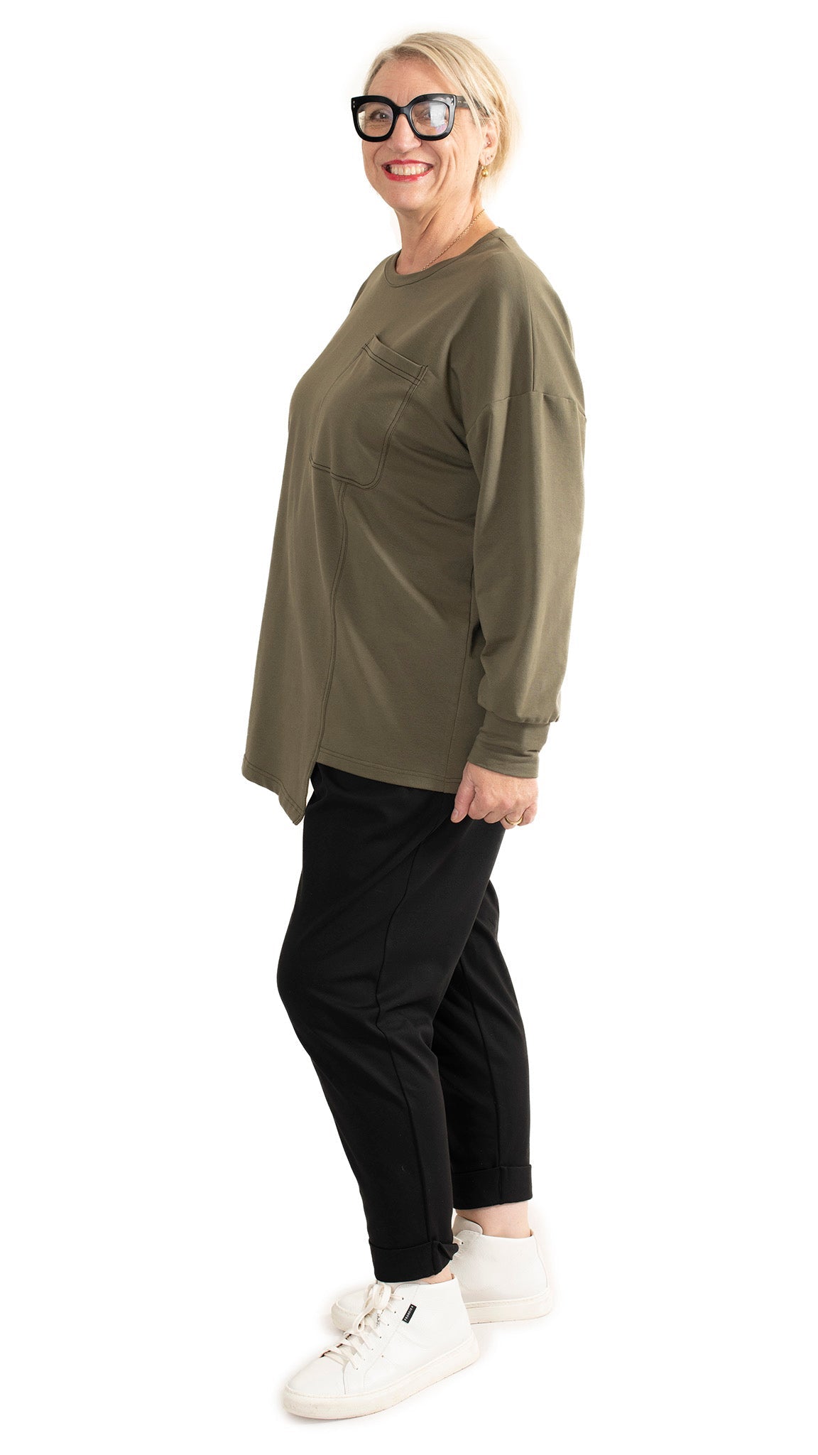 Patch Pocket Sweat - Khaki