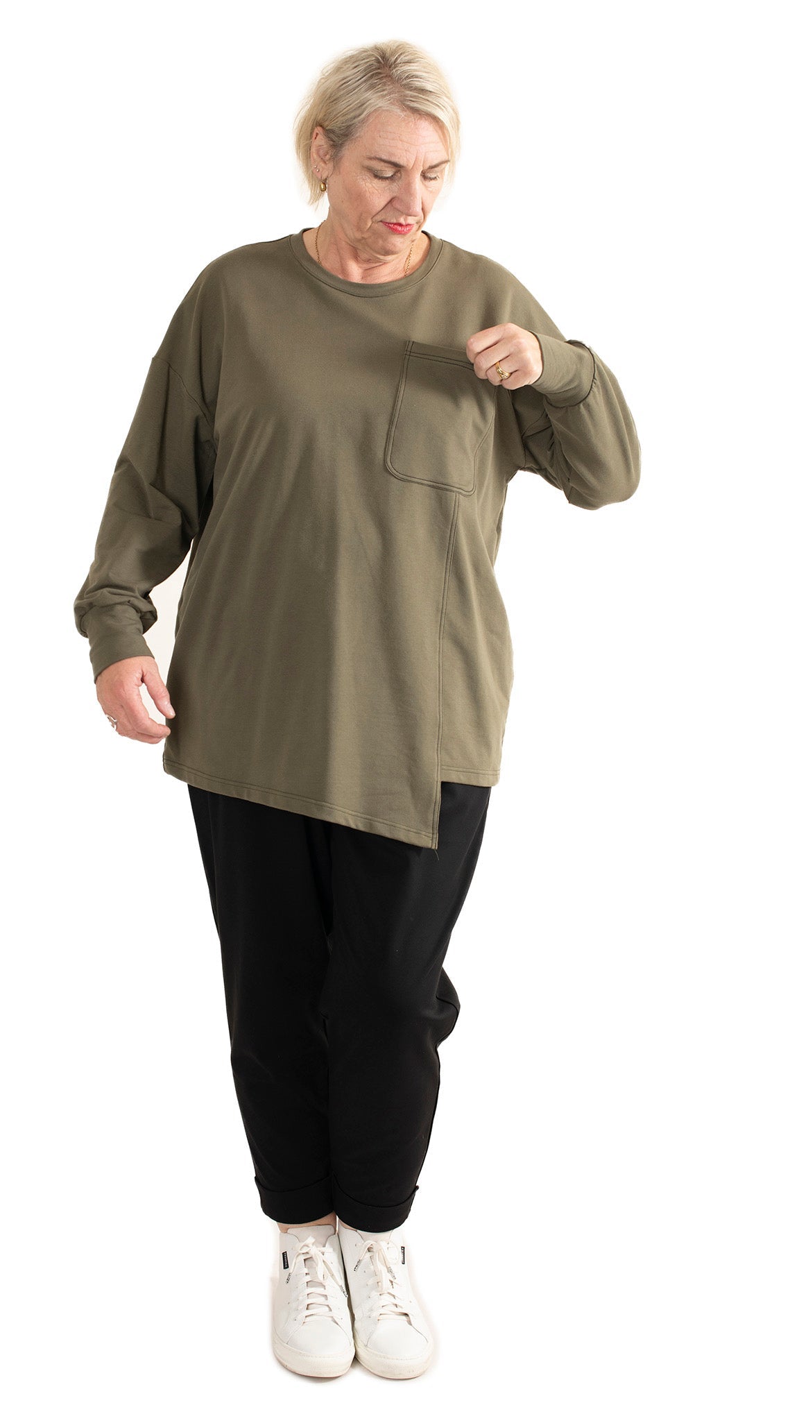 Patch Pocket Sweat - Khaki