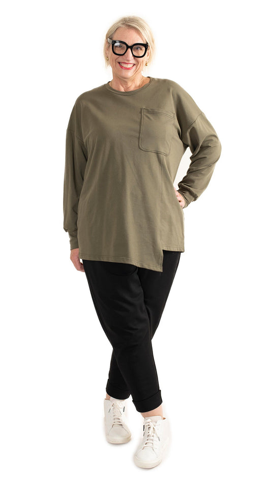Patch Pocket Sweat - Khaki