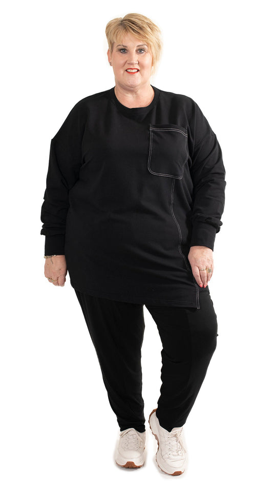 Patch Pocket Sweat - Black
