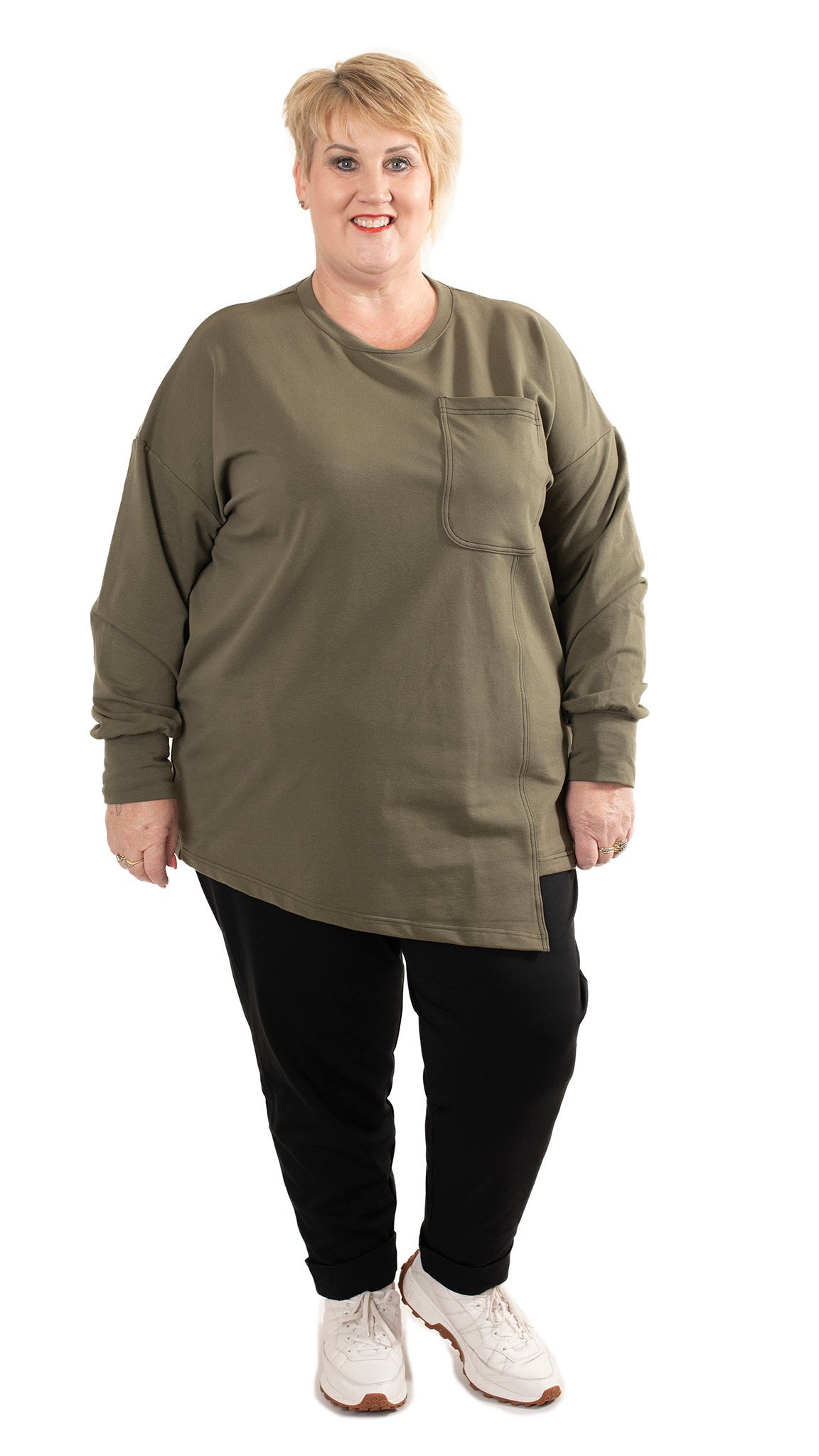 Patch Pocket Sweat - Khaki
