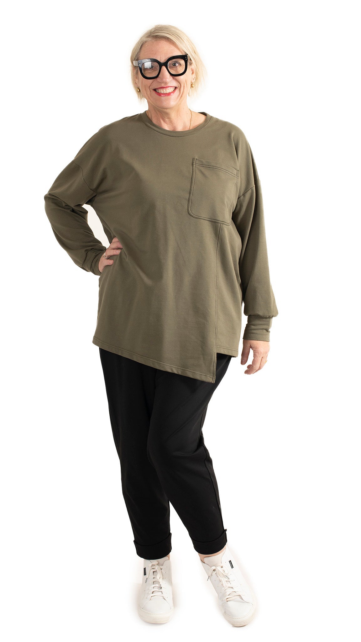 Patch Pocket Sweat - Khaki