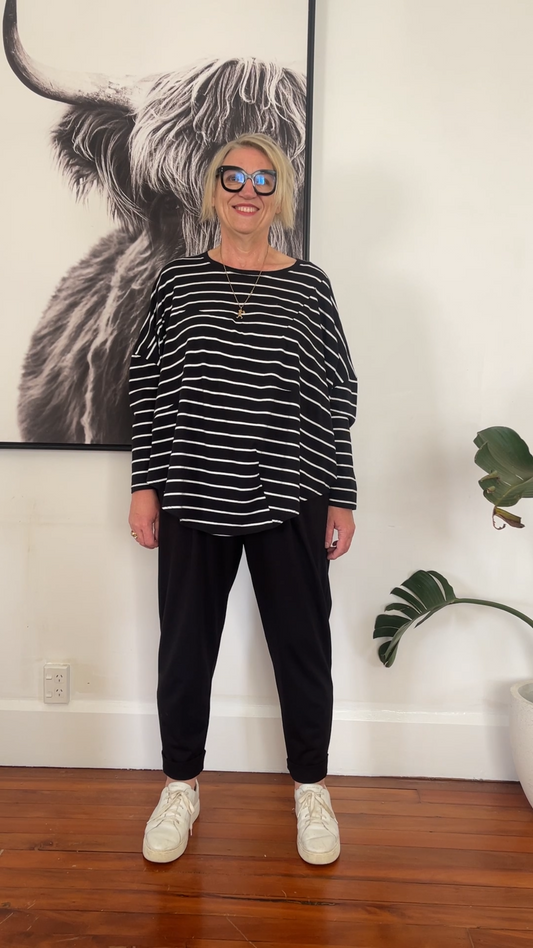 Dart top - Black stripe