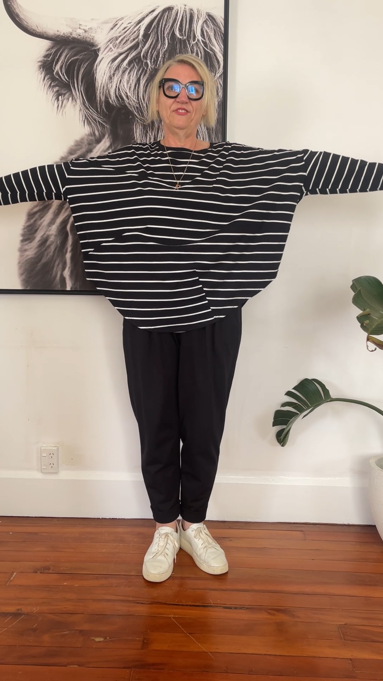 Dart top - Black stripe