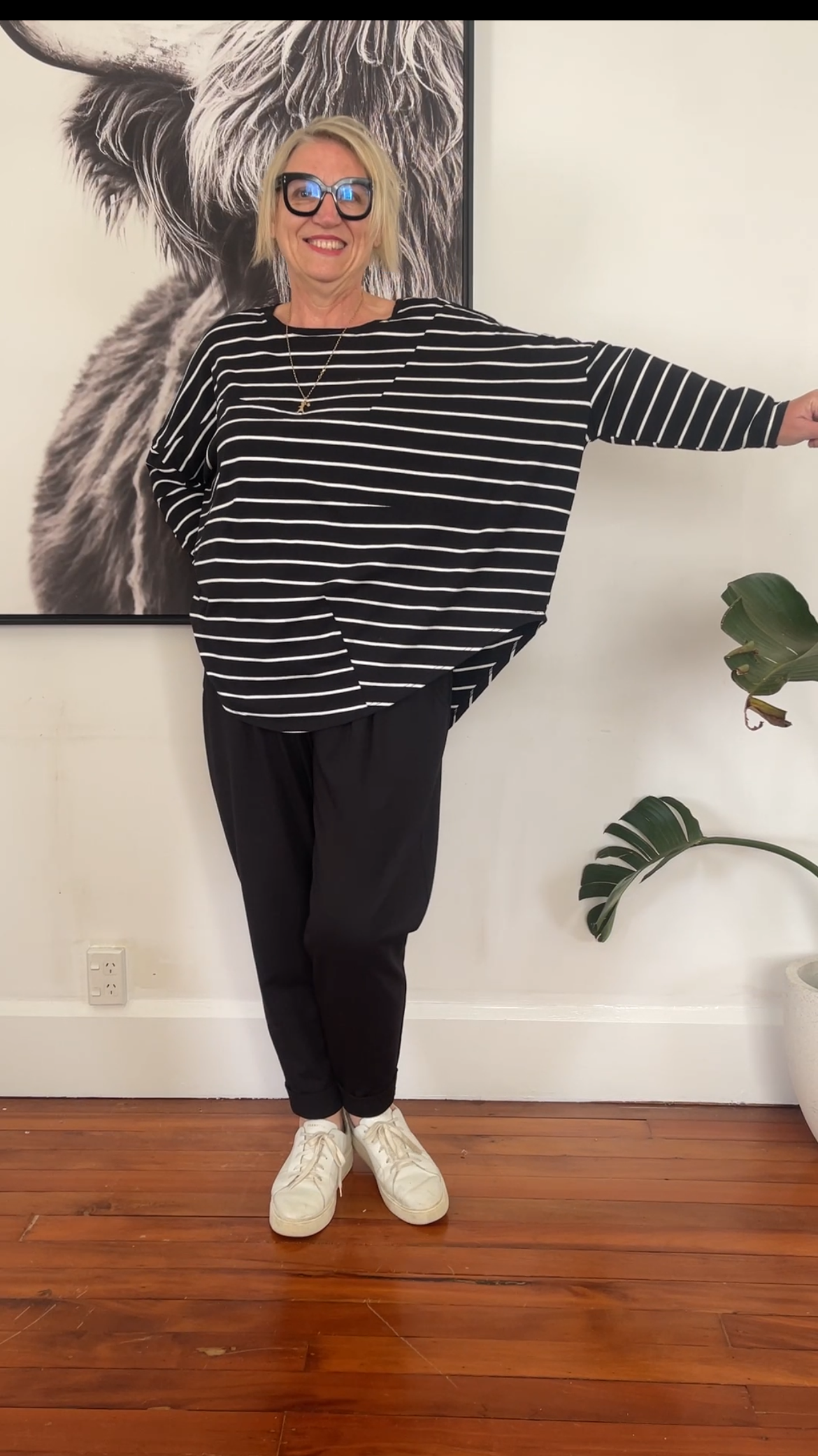 Dart top - Black stripe