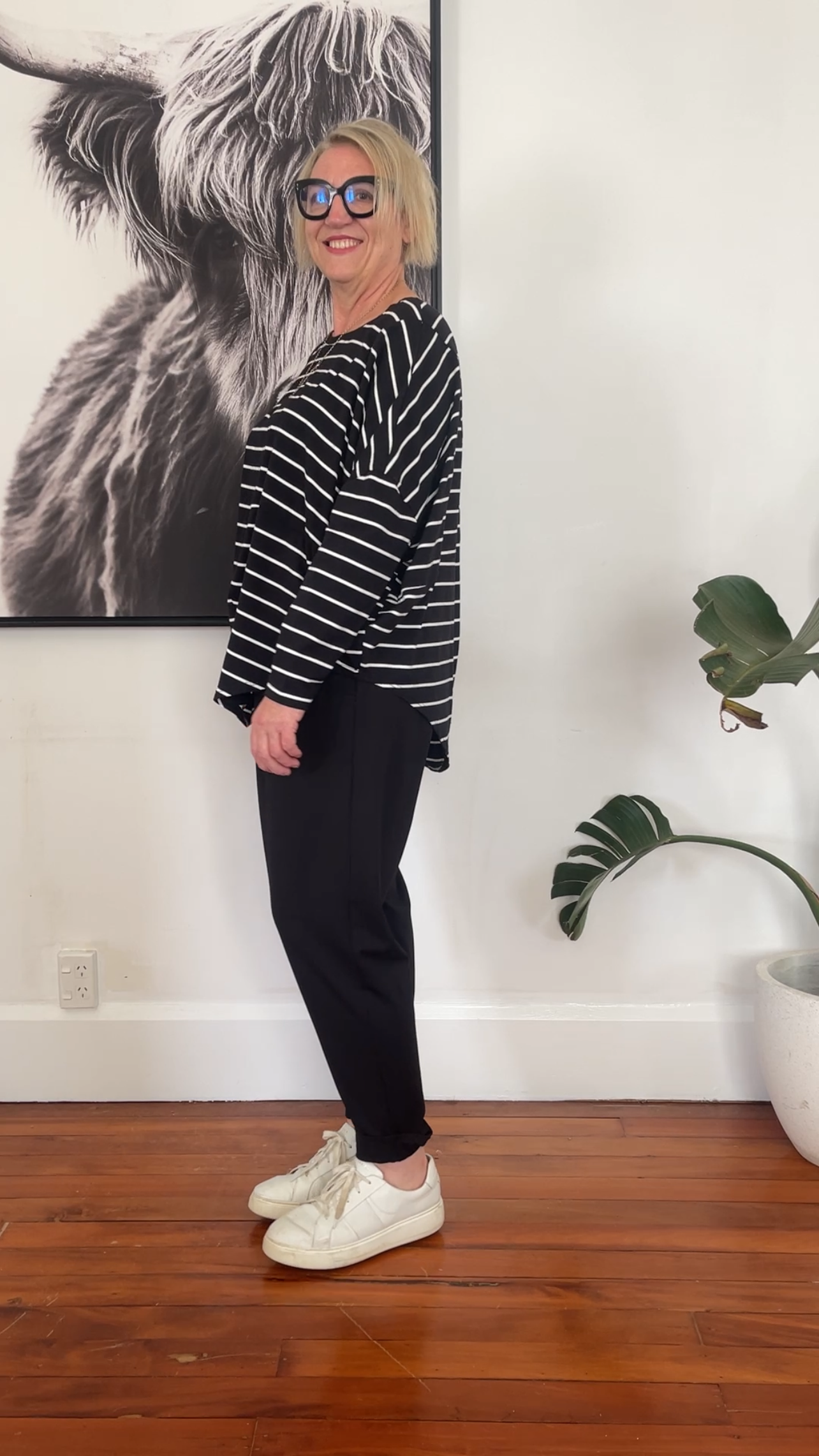 Dart top - Black stripe