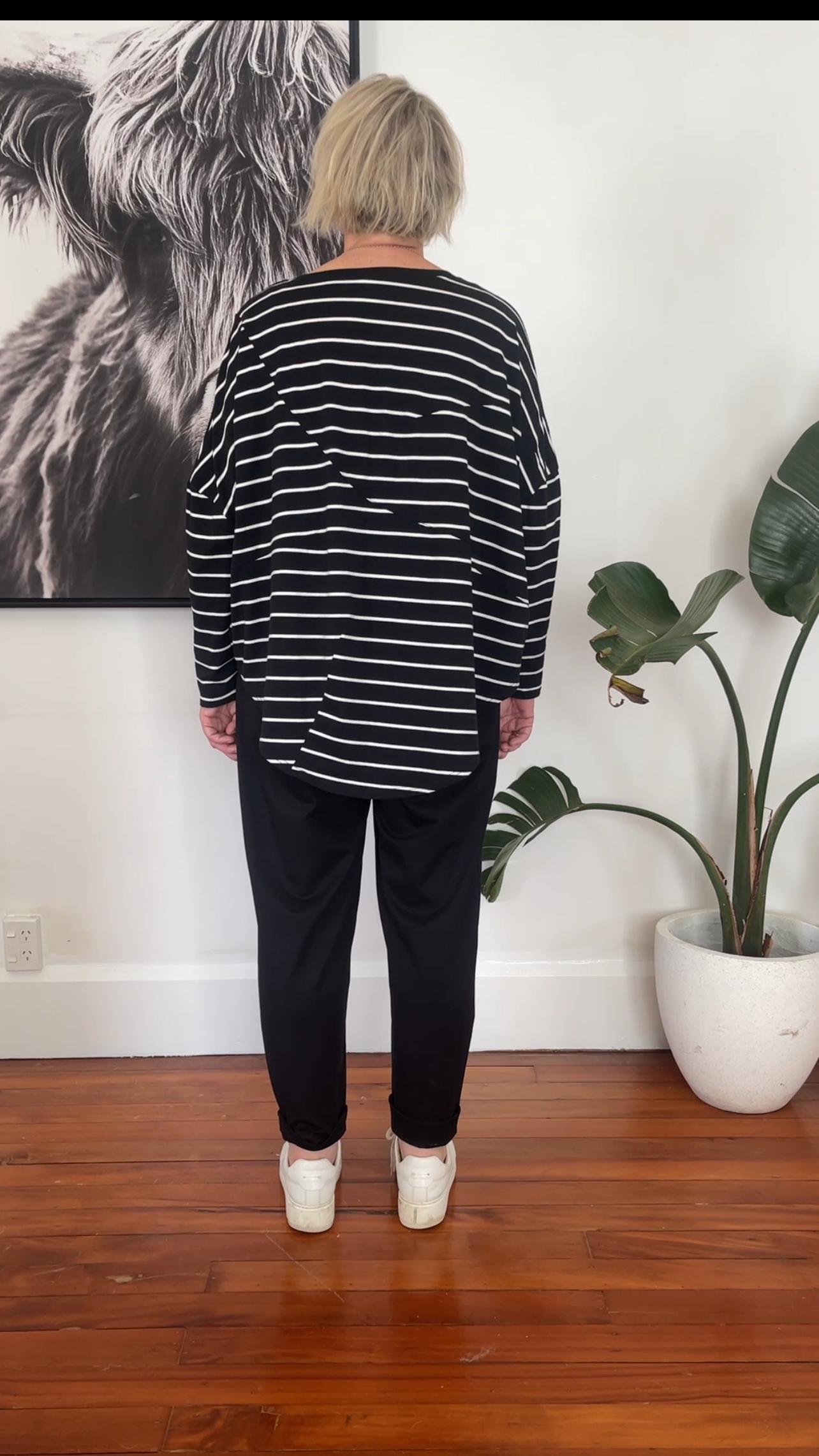 Dart top - Black stripe