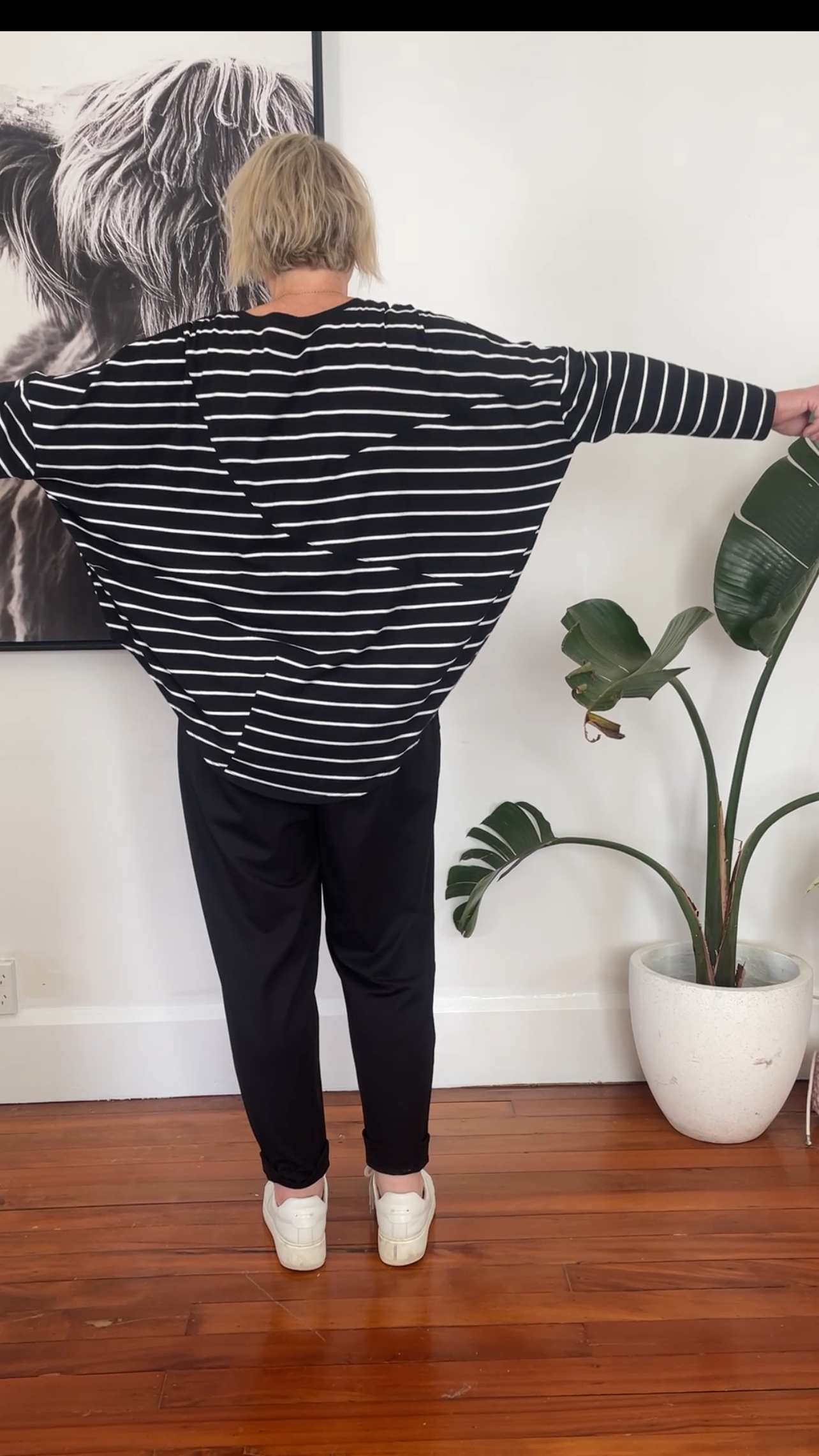 Dart top - Black stripe