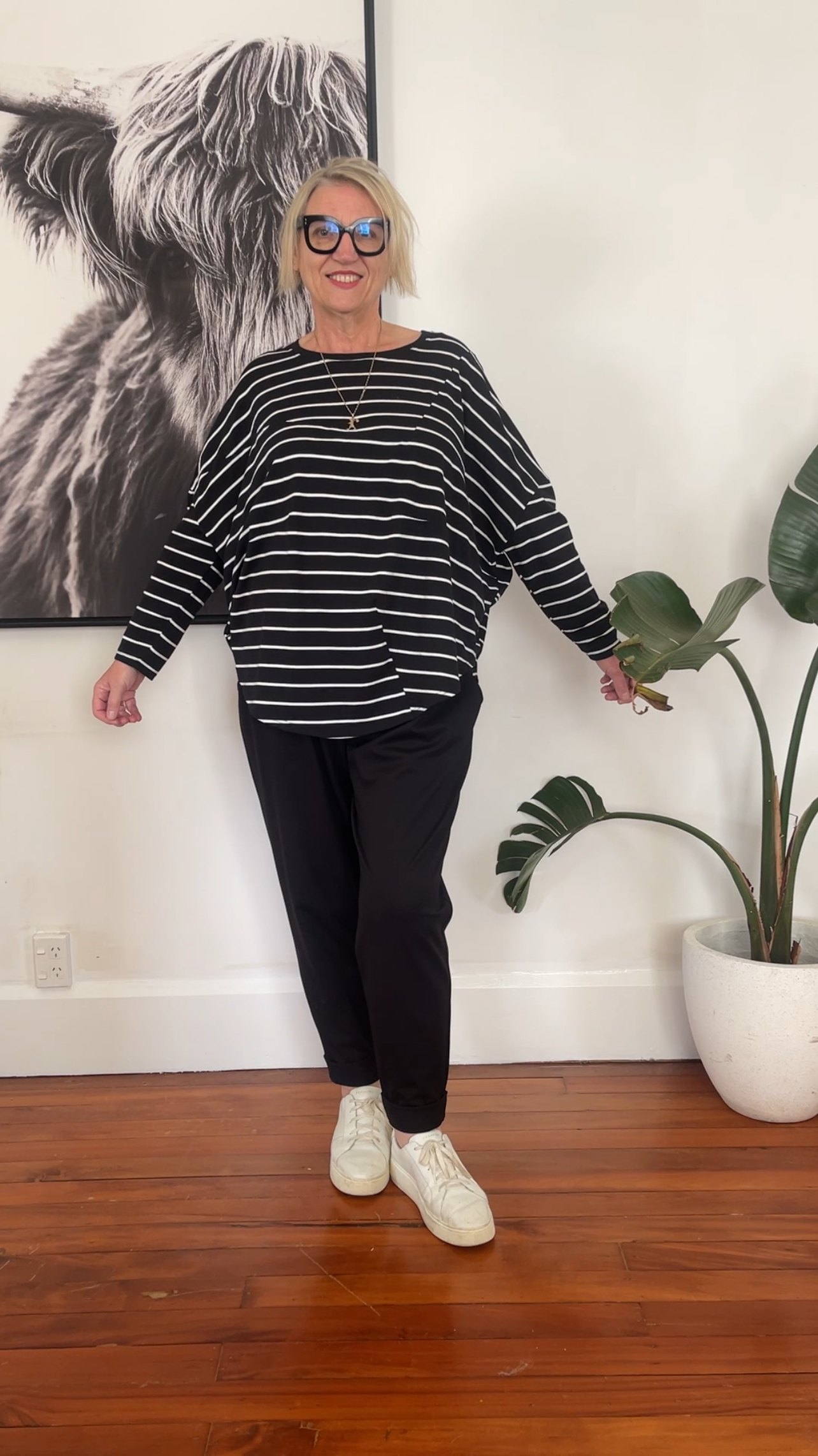 Dart top - Black stripe