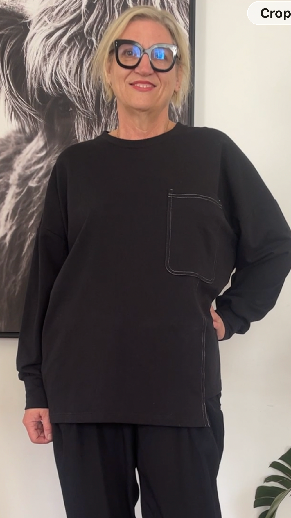 Patch Pocket Sweat - Black