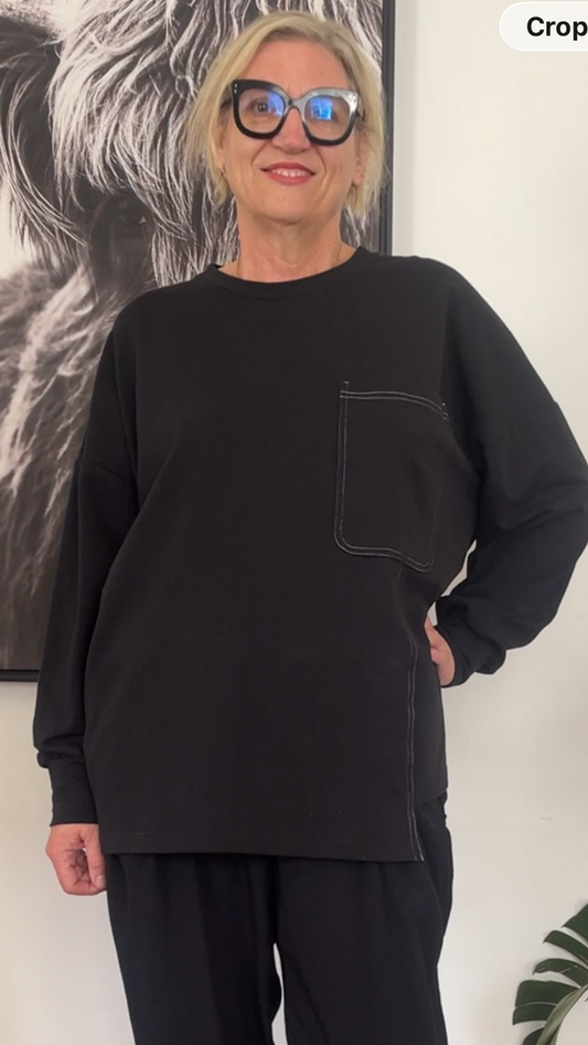 Patch Pocket Sweat - Black