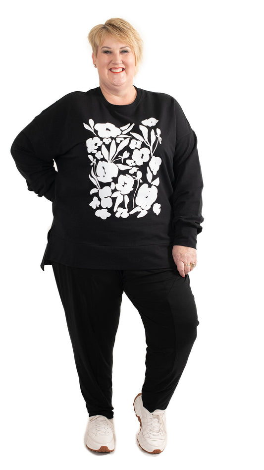 Storm sweat Black - Square floral