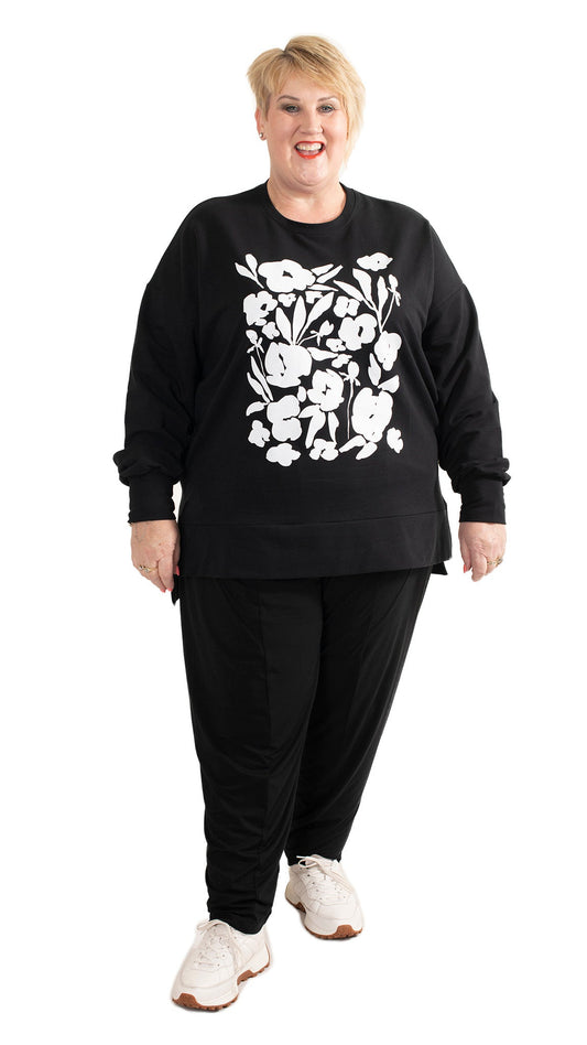 Storm sweat Black - Square floral