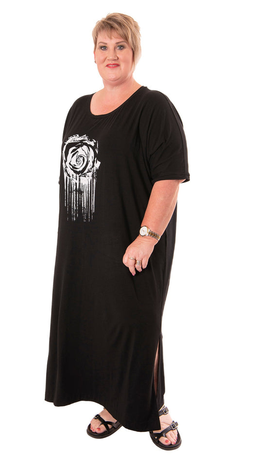 tee dress black - crying rose
