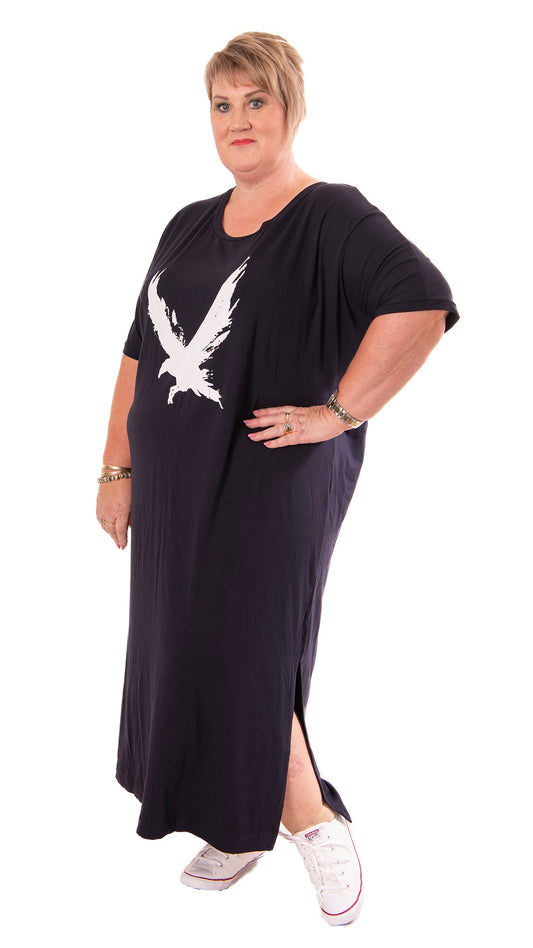 tee dress navy - white raven