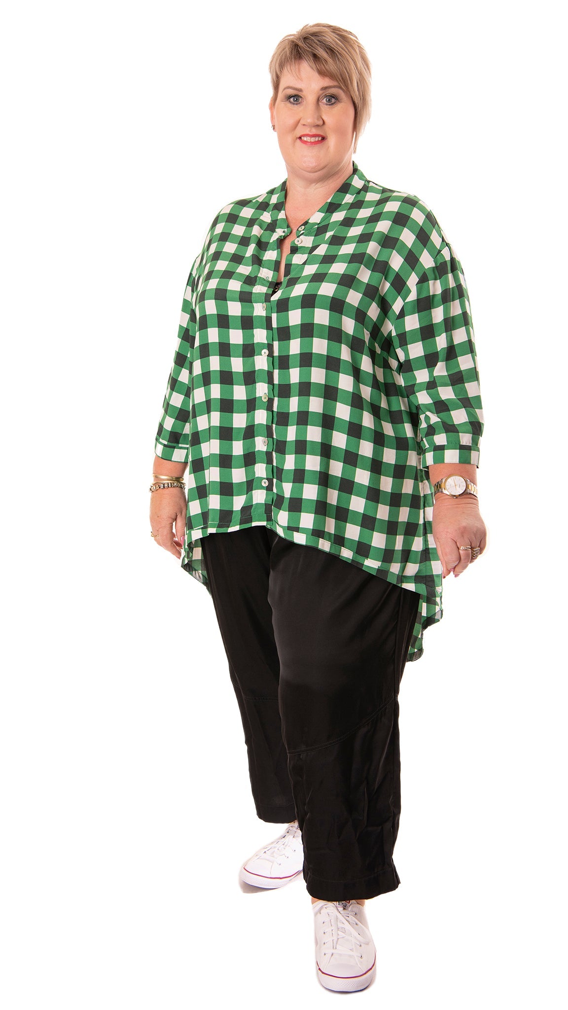 venice shirt - green gingham