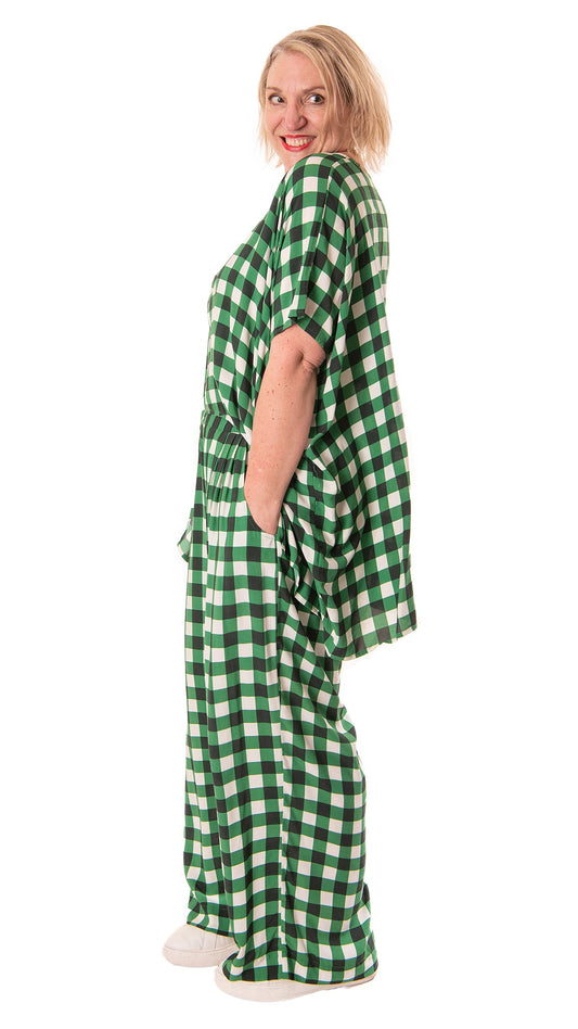 venice pant - green gingham