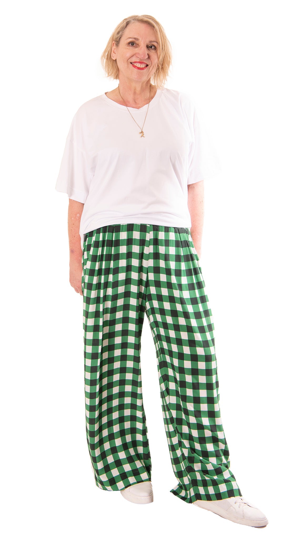 venice pant - green gingham