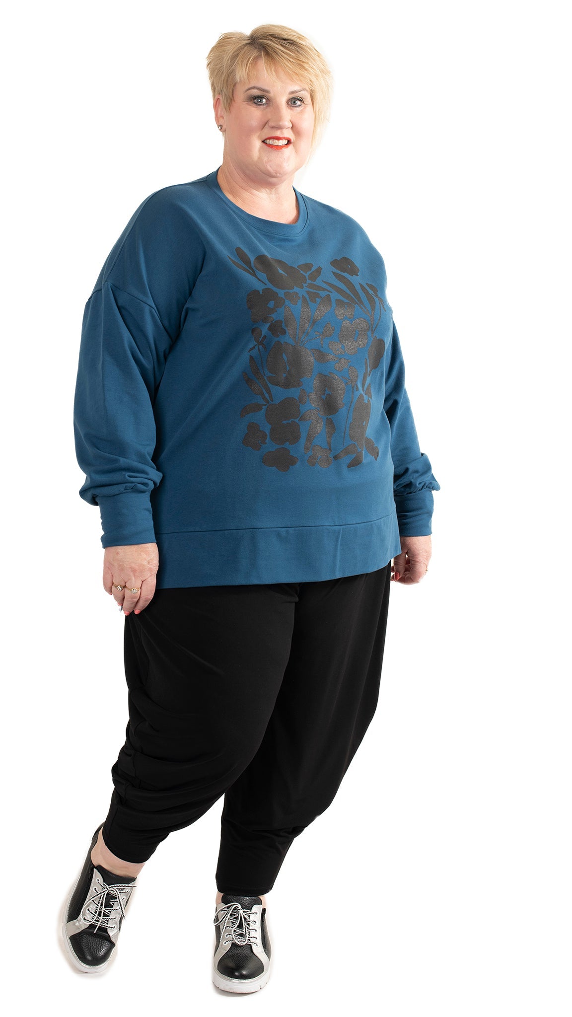 Storm sweat Blue - Square floral