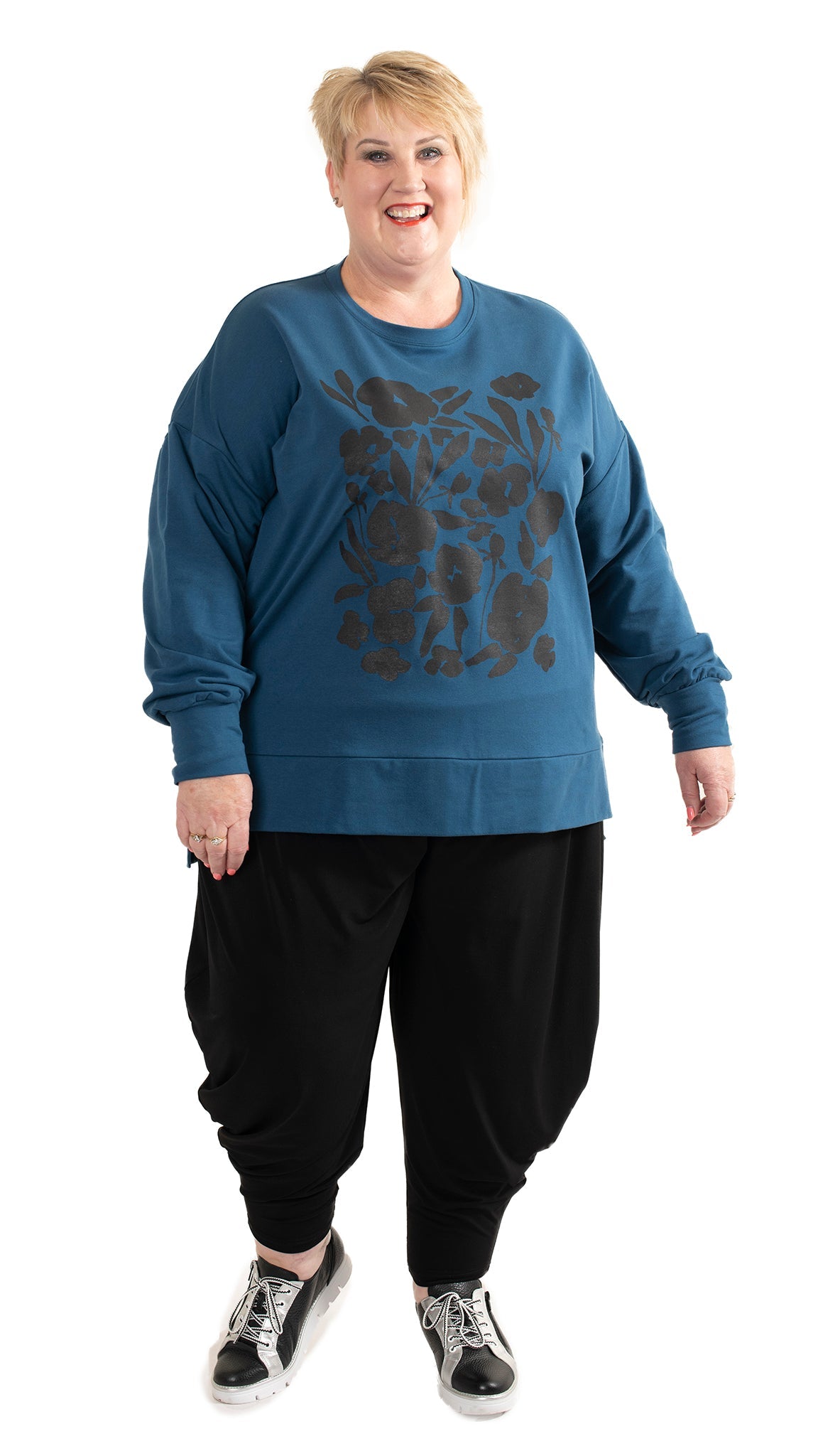 Storm sweat Blue - Square floral