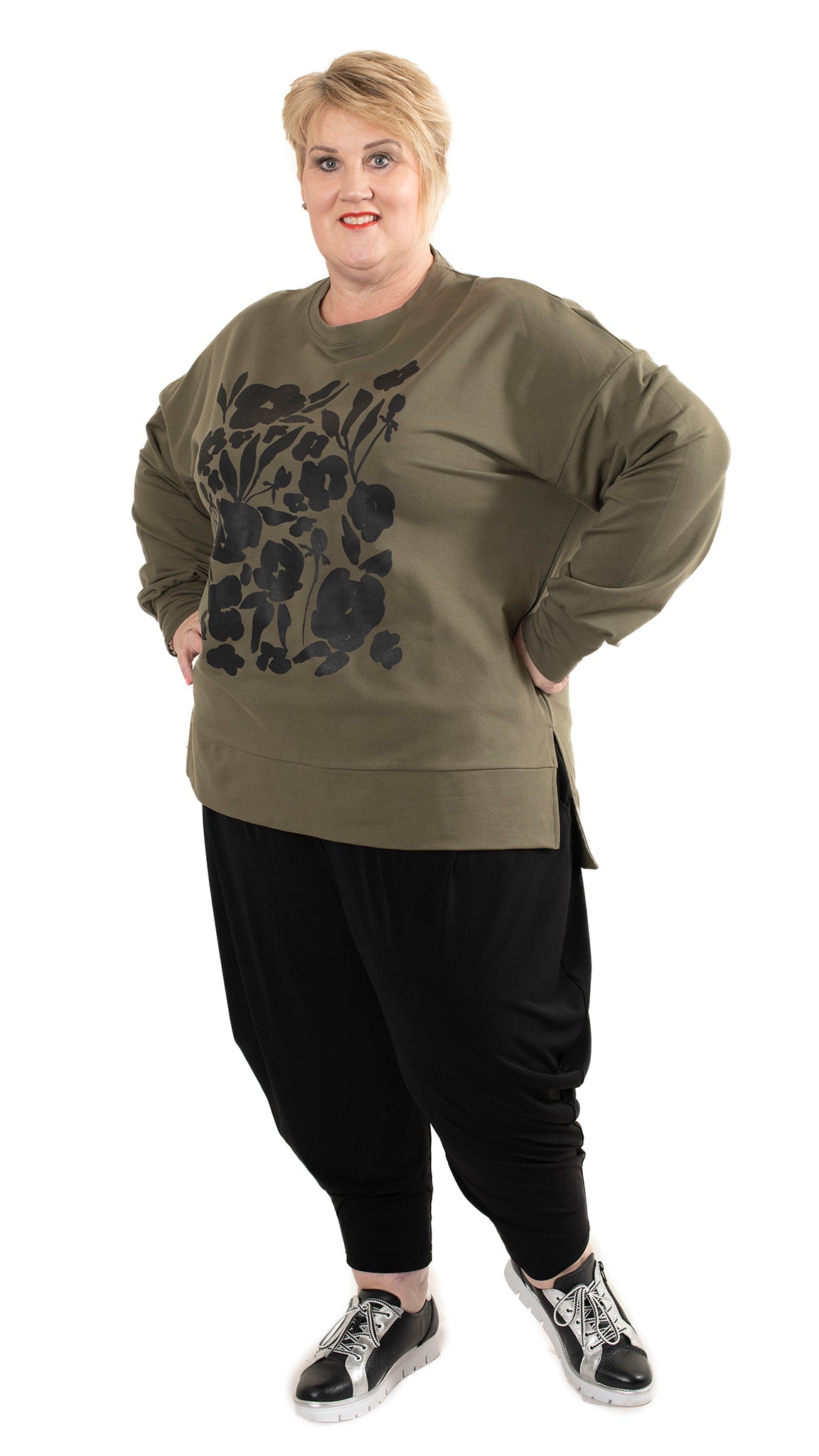 Storm sweat khaki - Square floral