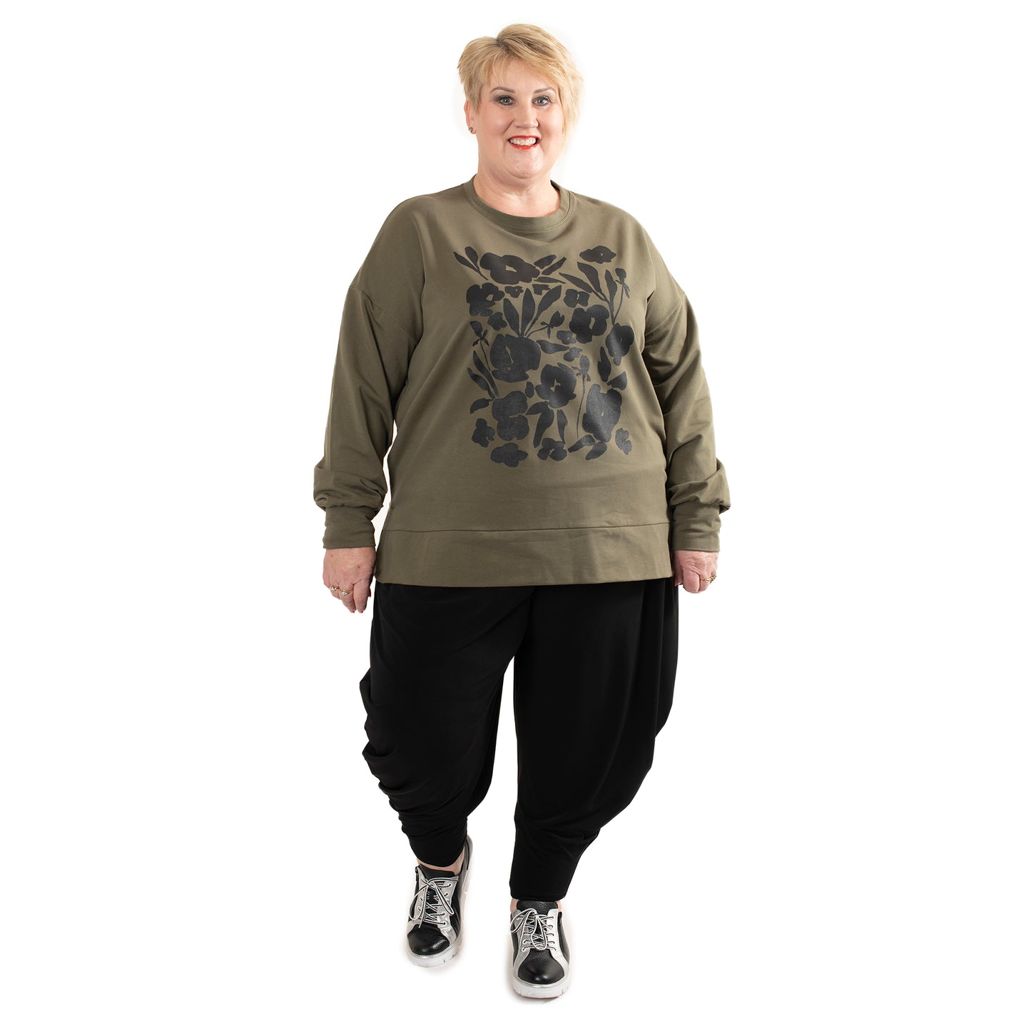 Storm sweat khaki - Square floral