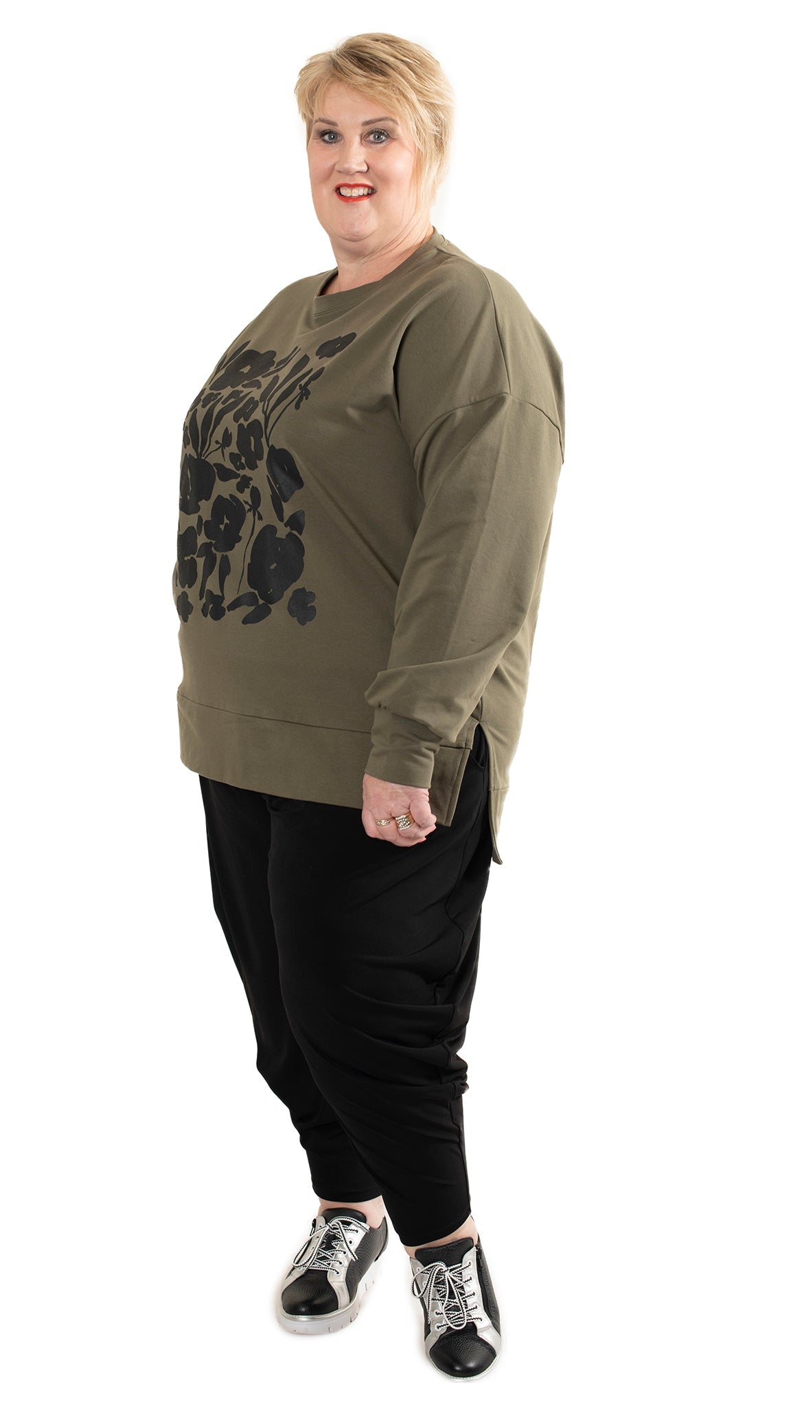 Storm sweat khaki - Square floral