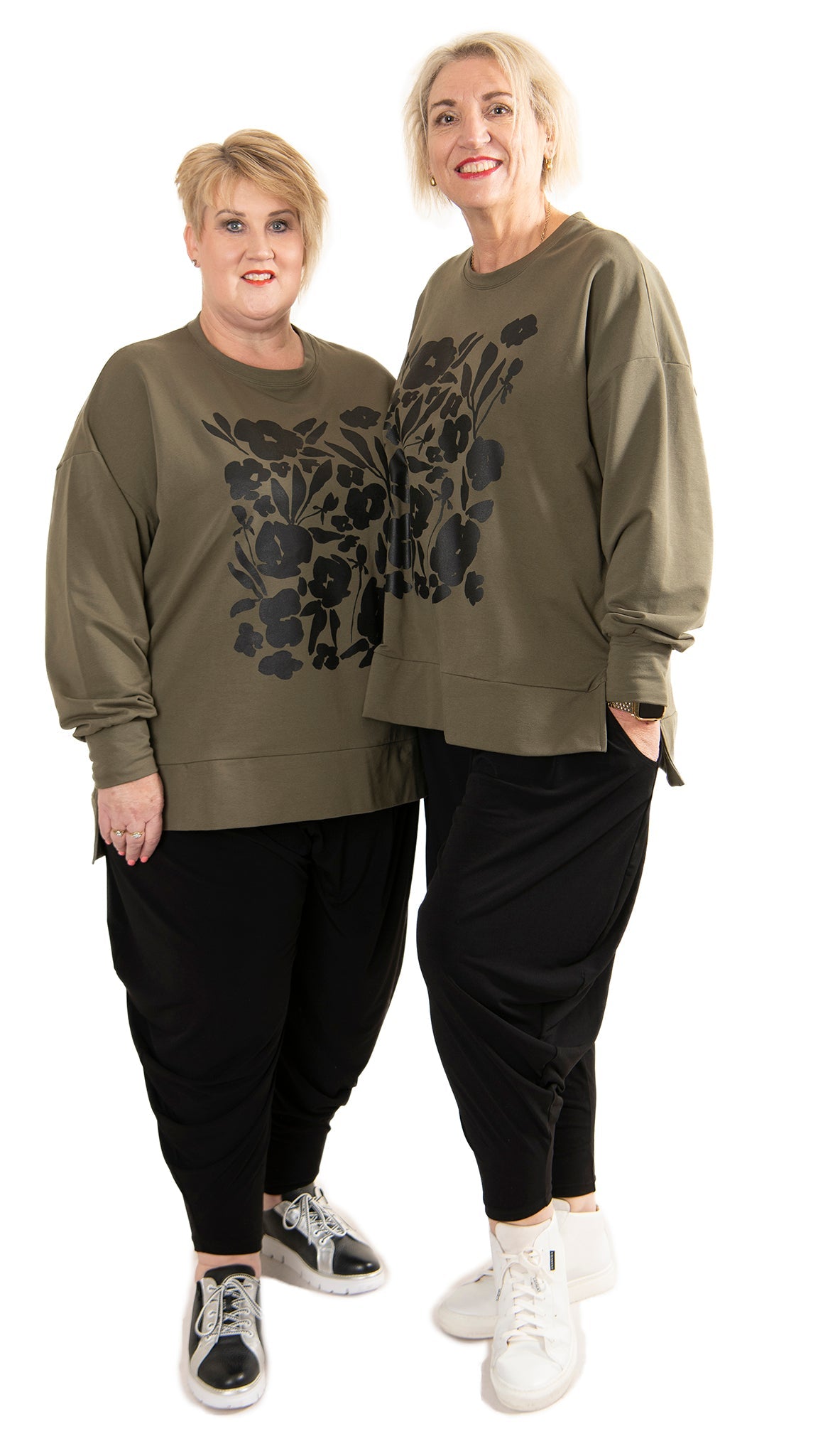 Storm sweat khaki - Square floral