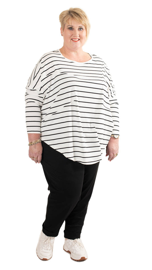Dart top - white stripe