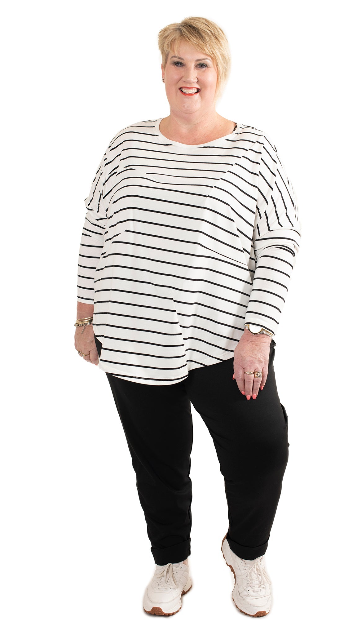Dart top - white stripe