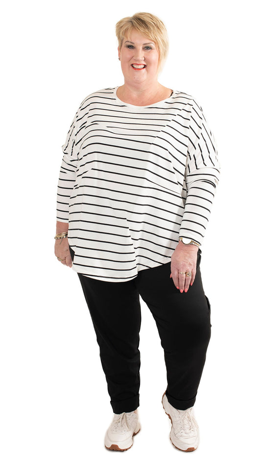 Dart top - white stripe