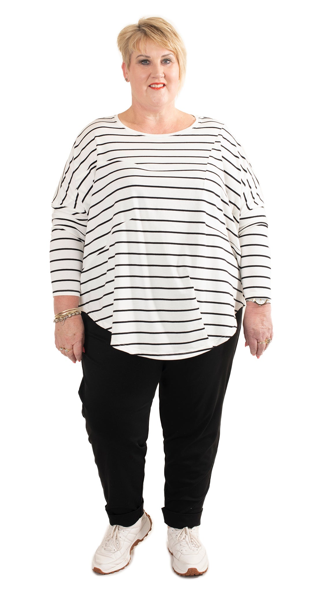 Dart top - white stripe