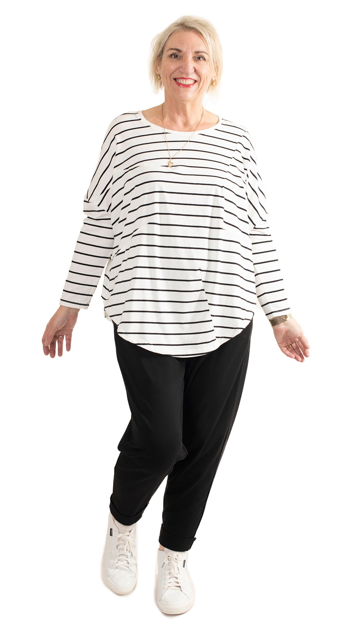 Dart top - white stripe