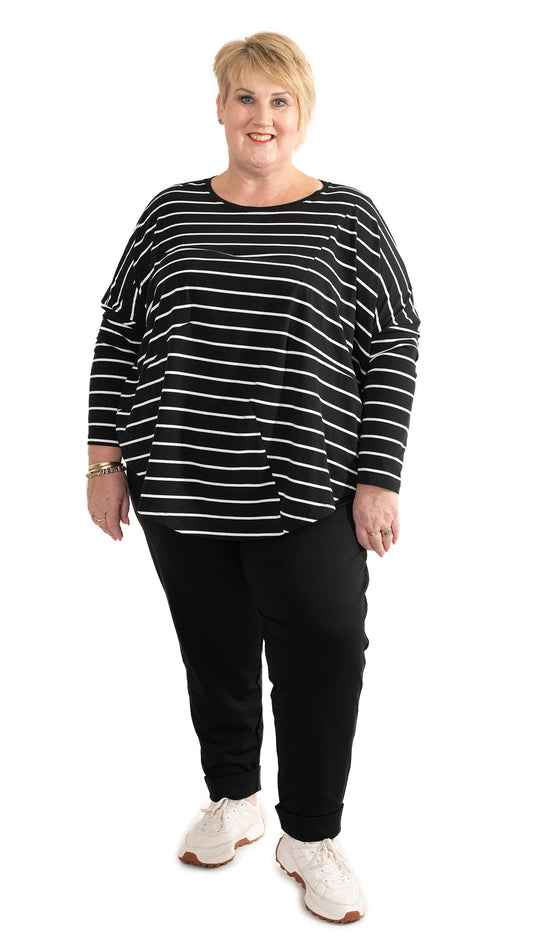 Dart top - Black stripe