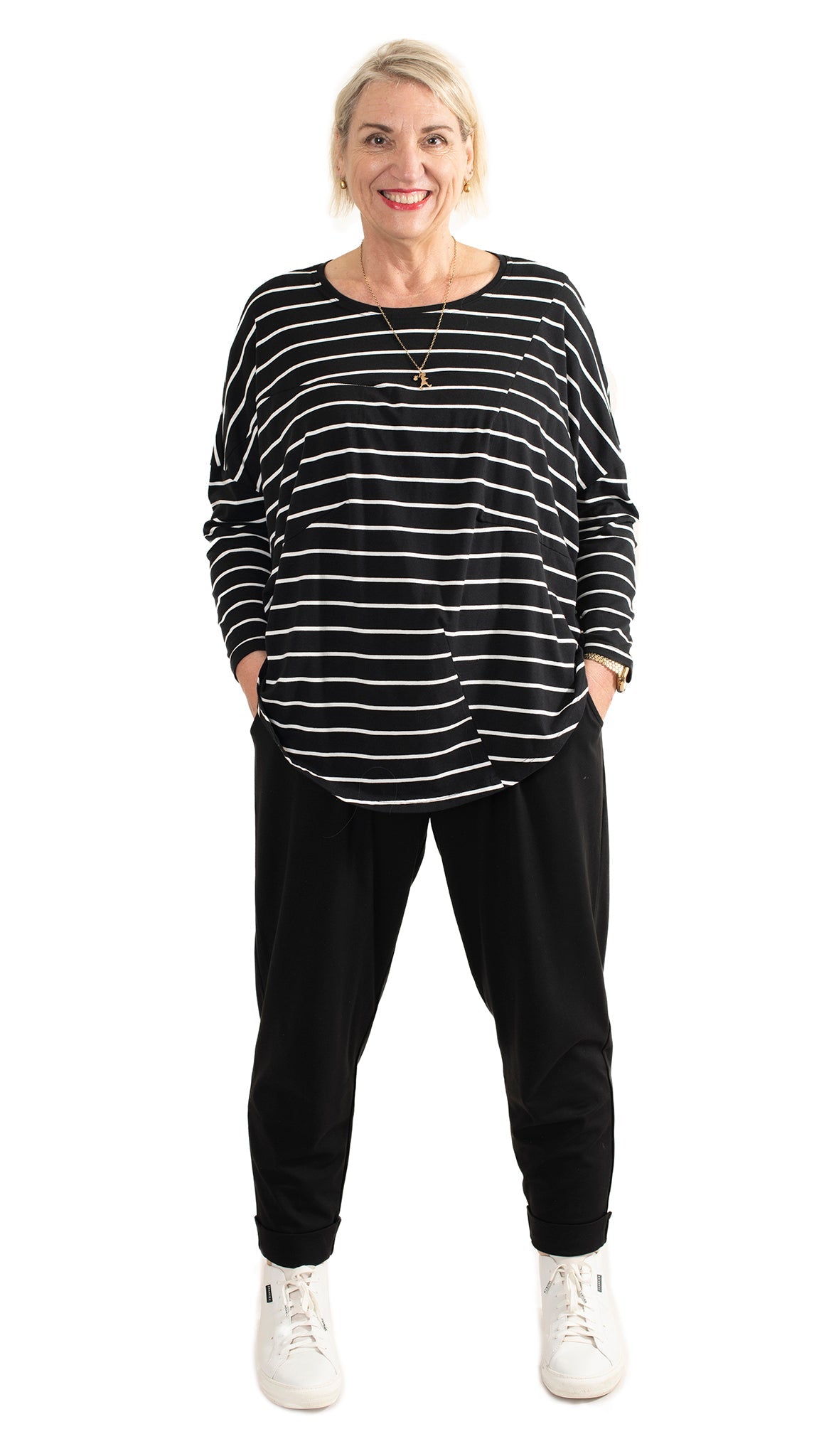 Dart top - Black stripe