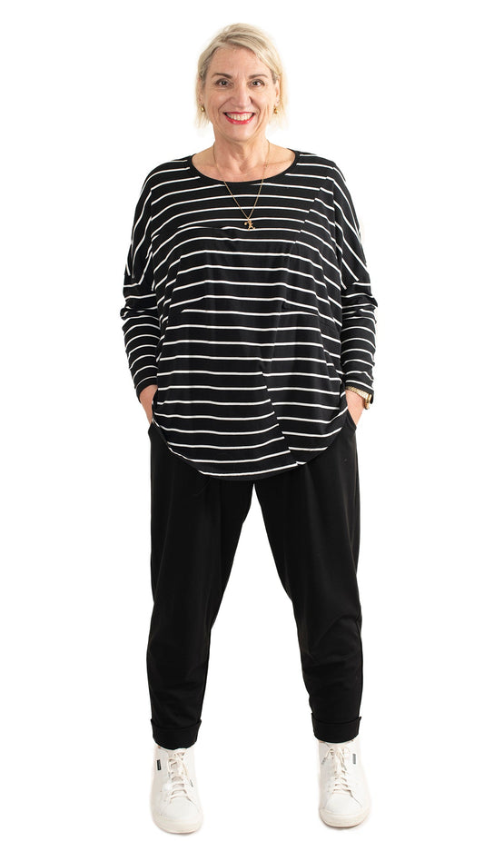 Dart top - Black stripe