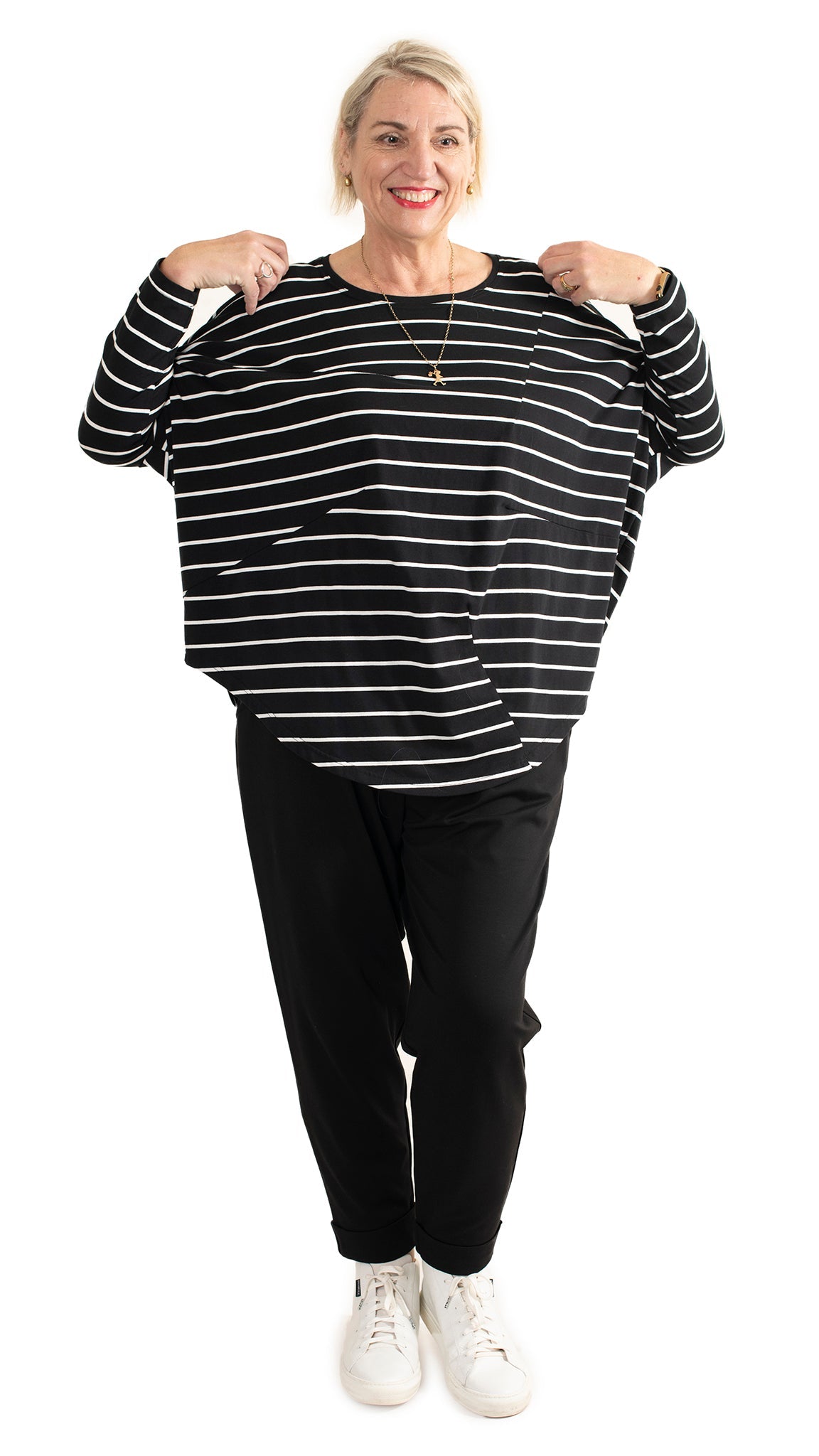 Dart top - Black stripe