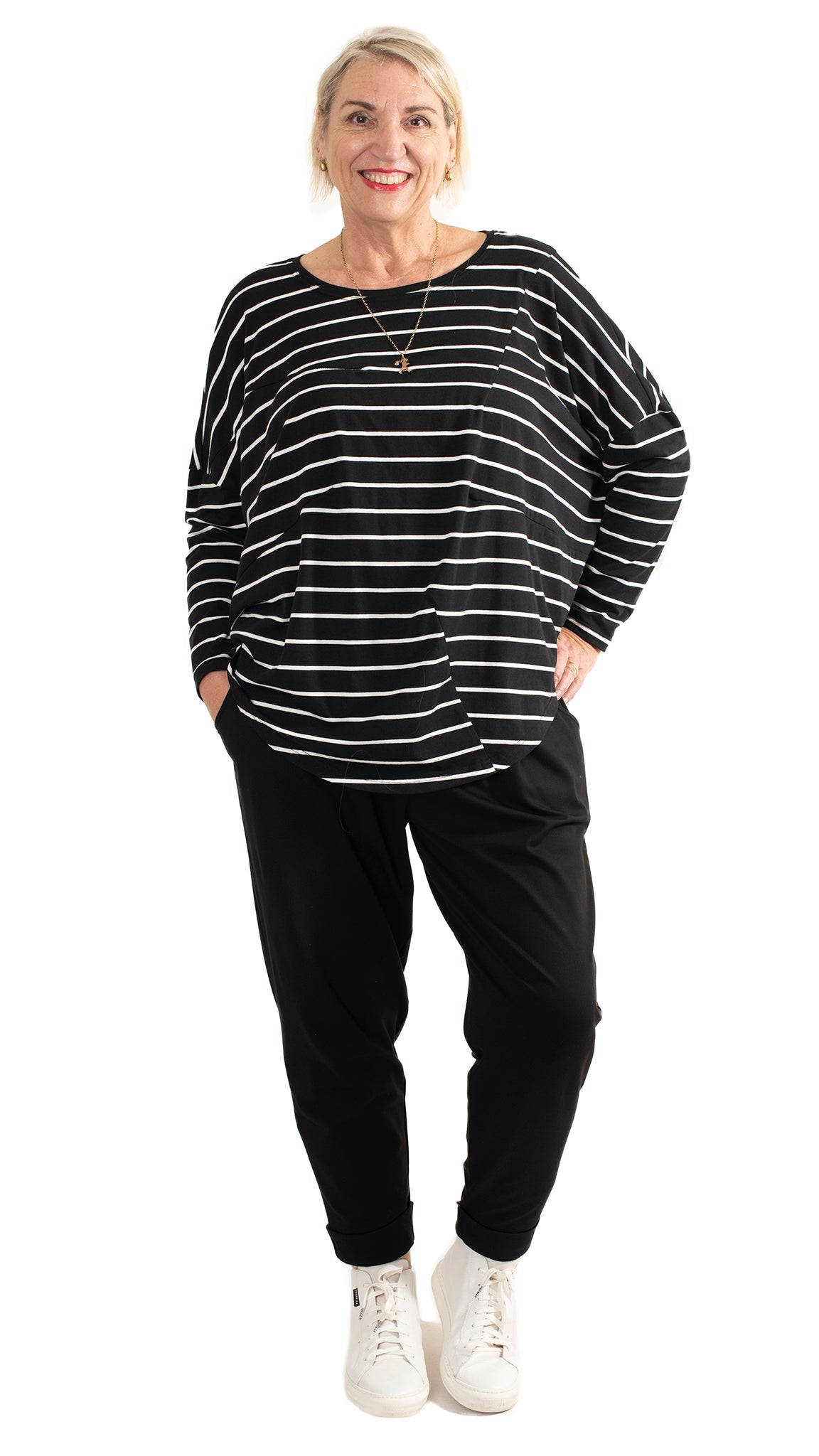 Dart top - Black stripe