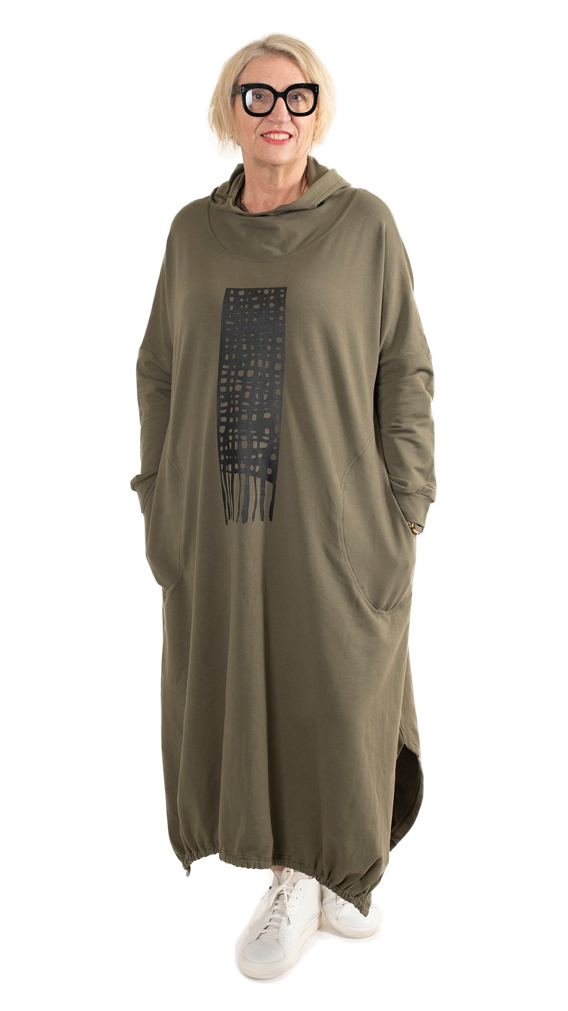 Skate Dress Khaki - Weave print