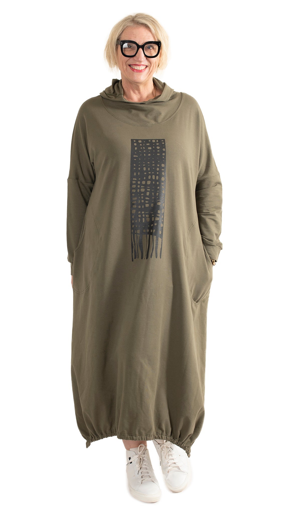 Skate Dress Khaki - Weave print